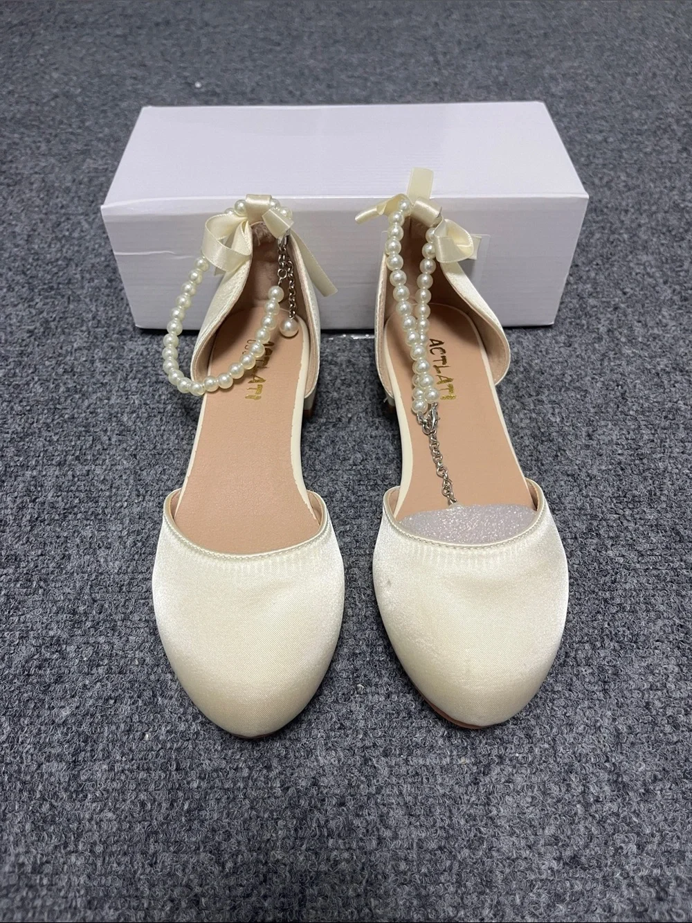 Girls Cream Mary Jane Dress Shoes